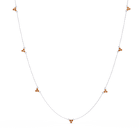 1.2 CTW Round Three-Stone Cluster Colorstone Station Necklace – CAD image 6191