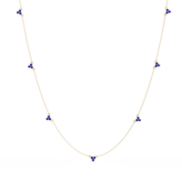 1.2 CTW Round Three-Stone Cluster Colorstone Station Necklace – CAD image 6195