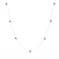 1.2 CTW Round Three-Stone Cluster Colorstone Station Necklace – CAD image 6197