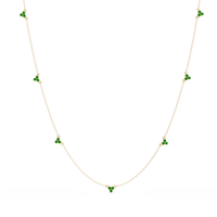 1.2 CTW Round Three-Stone Cluster Colorstone Station Necklace – CAD image 6198