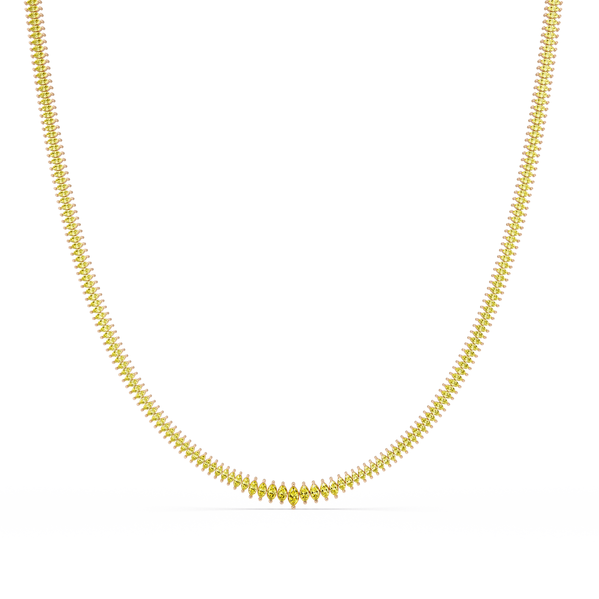 5.3 CTW Graduated Marquise-Cut Colorstone Tennis Necklace – CAD image 6227