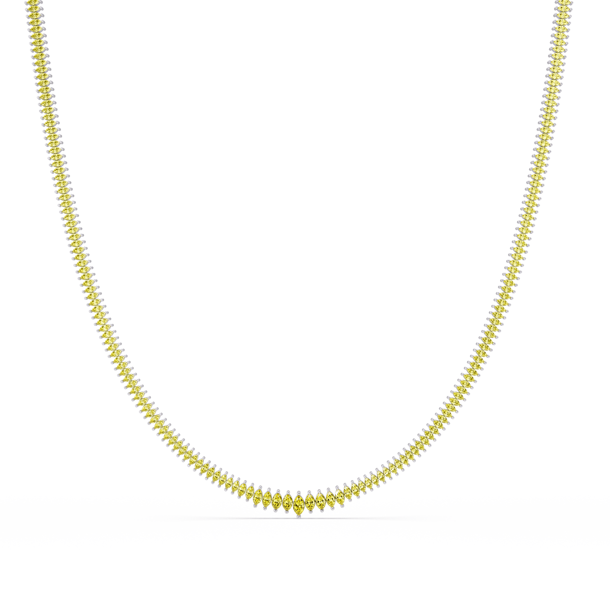 5.3 CTW Graduated Marquise-Cut Colorstone Tennis Necklace – CAD image 6228