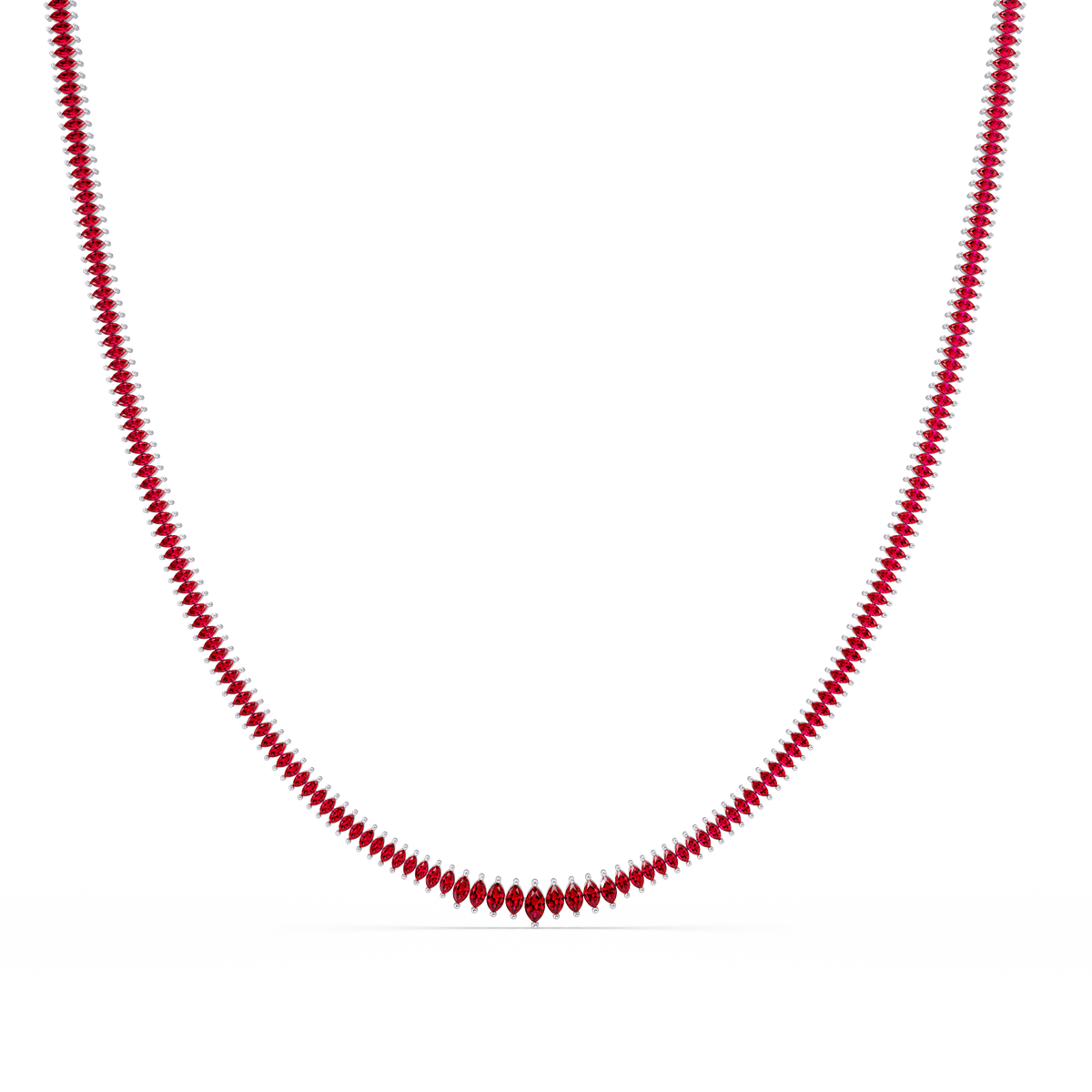 5.3 CTW Graduated Marquise-Cut Colorstone Tennis Necklace – CAD image 6231