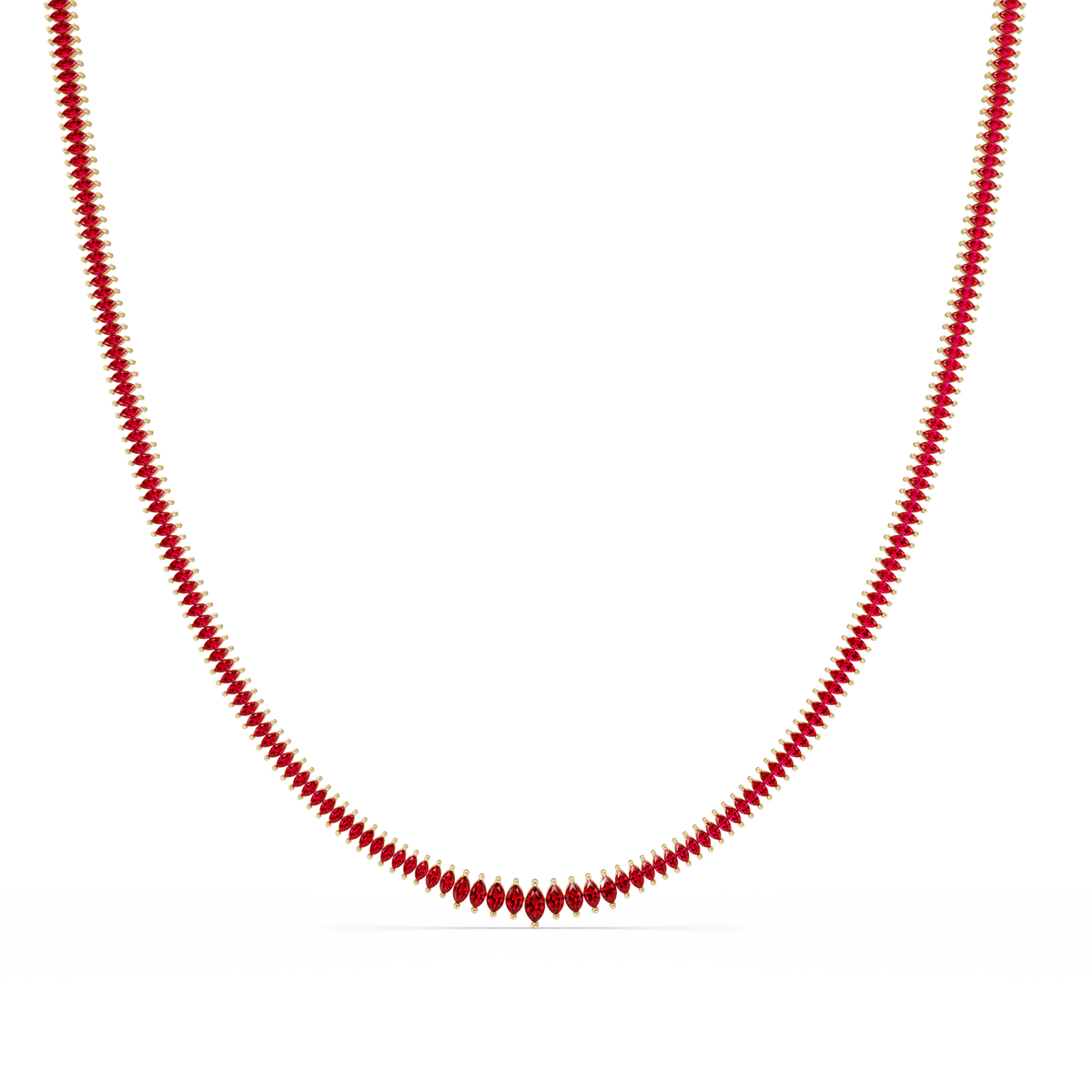 5.3 CTW Graduated Marquise-Cut Colorstone Tennis Necklace – CAD image 6232