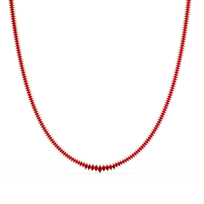 5.3 CTW Graduated Marquise-Cut Colorstone Tennis Necklace – CAD image 6232