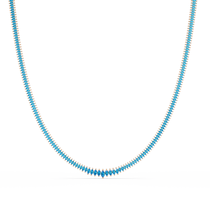 5.3 CTW Graduated Marquise-Cut Colorstone Tennis Necklace – CAD image 6233