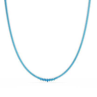 5.3 CTW Graduated Marquise-Cut Colorstone Tennis Necklace – CAD image 6234