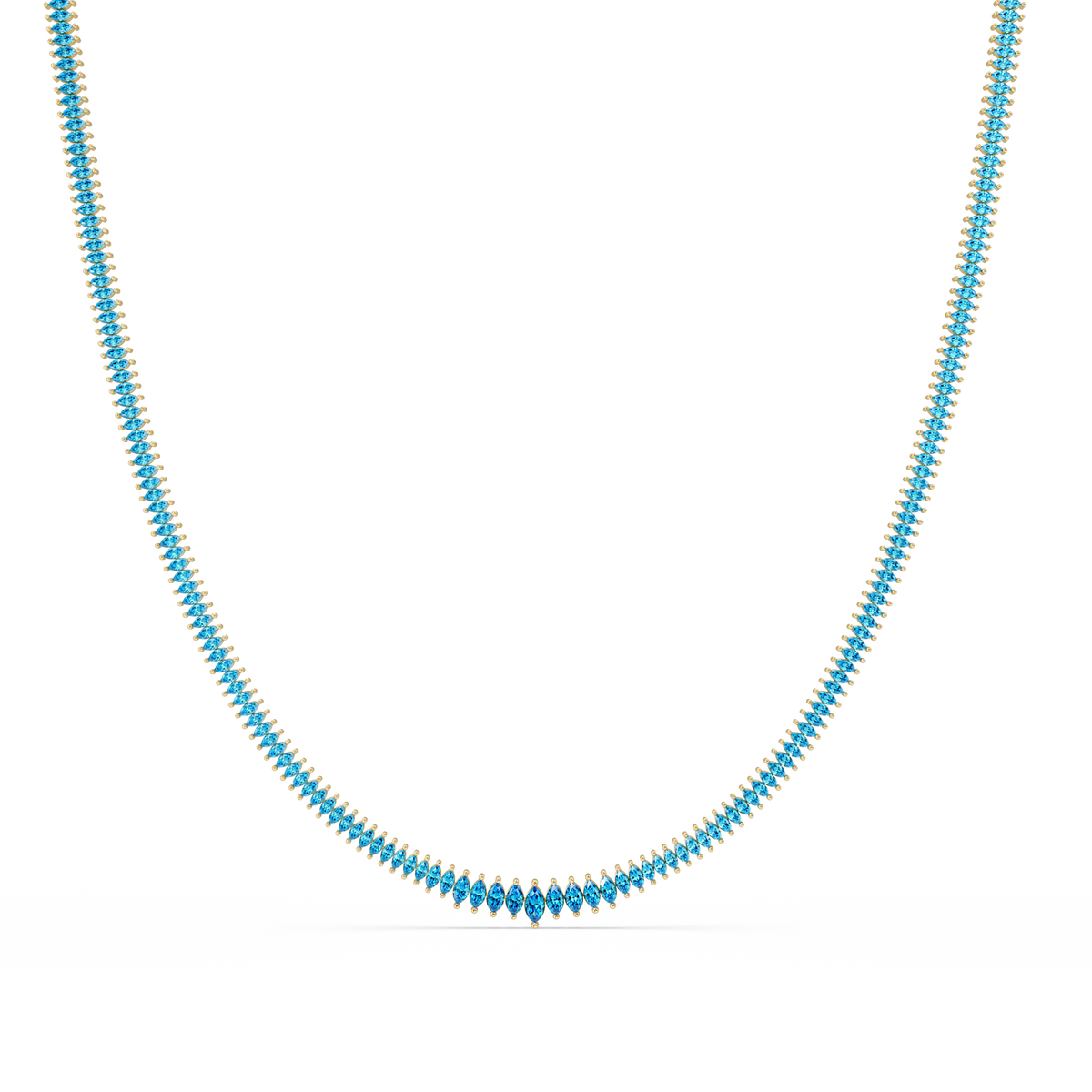 5.3 CTW Graduated Marquise-Cut Colorstone Tennis Necklace – CAD image 6235