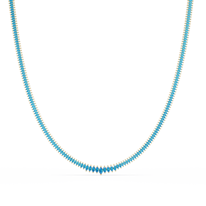 5.3 CTW Graduated Marquise-Cut Colorstone Tennis Necklace – CAD image 6235