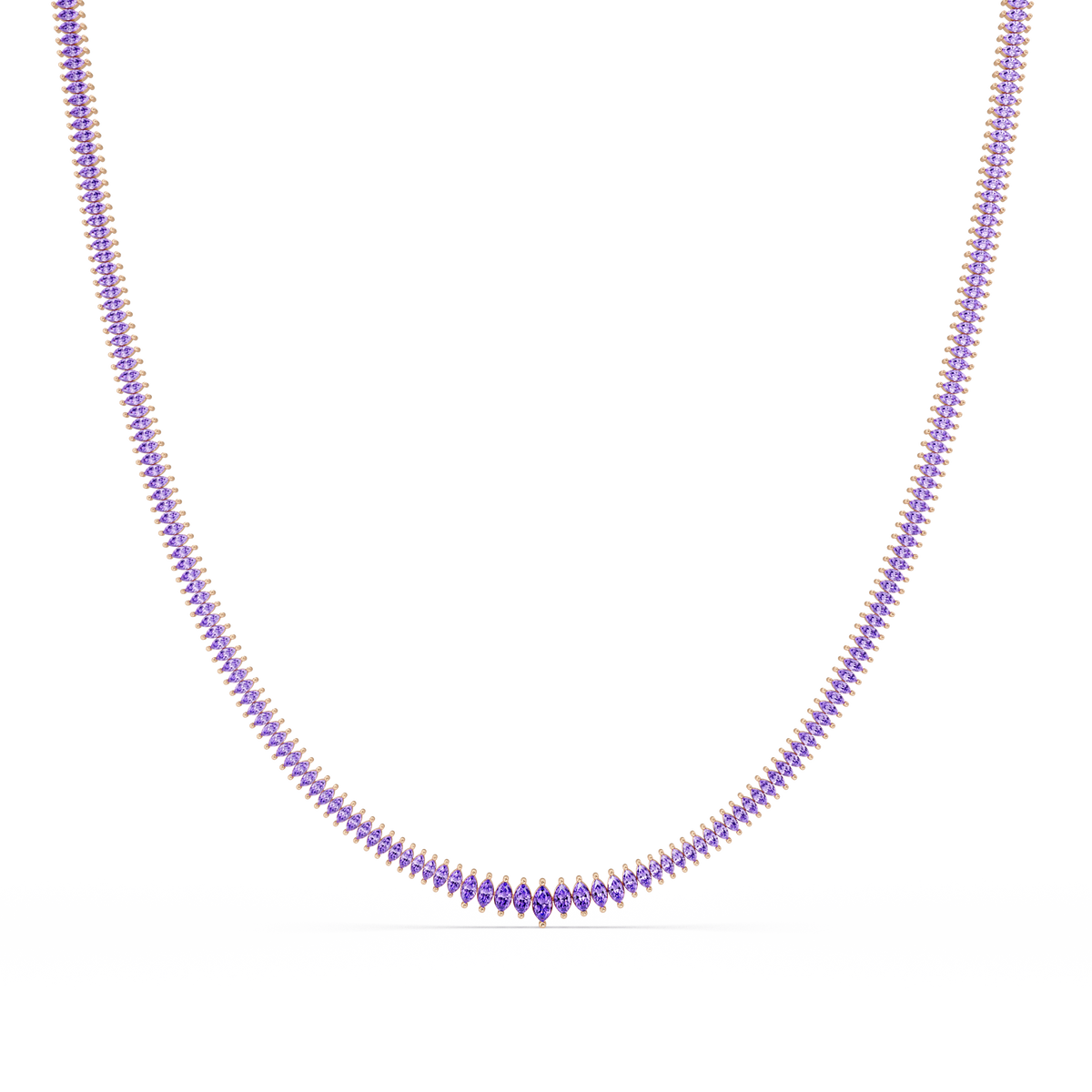 5.3 CTW Graduated Marquise-Cut Colorstone Tennis Necklace – CAD image 6239