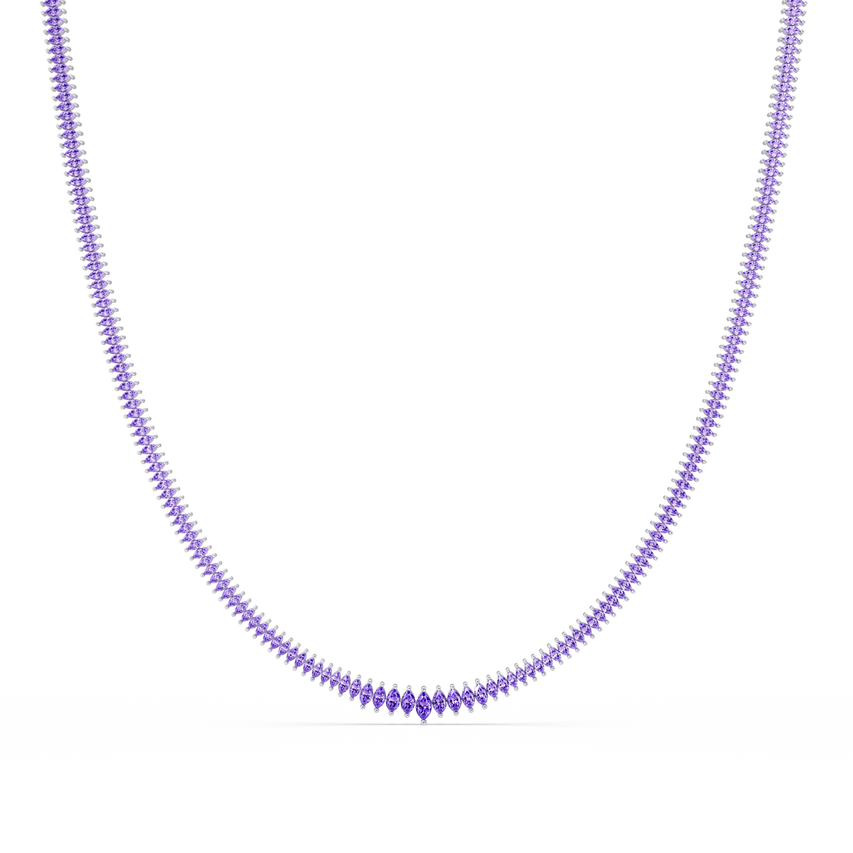 5.3 CTW Graduated Marquise-Cut Colorstone Tennis Necklace – CAD image 6240