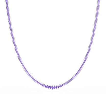 5.3 CTW Graduated Marquise-Cut Colorstone Tennis Necklace – CAD image 6240