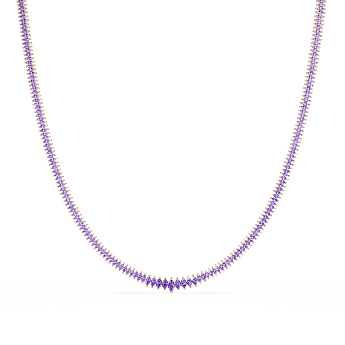 5.3 CTW Graduated Marquise-Cut Colorstone Tennis Necklace – CAD image 6241