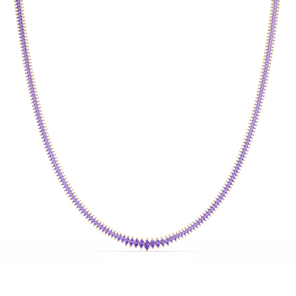 5.3 CTW Graduated Marquise-Cut Colorstone Tennis Necklace – CAD image 6241