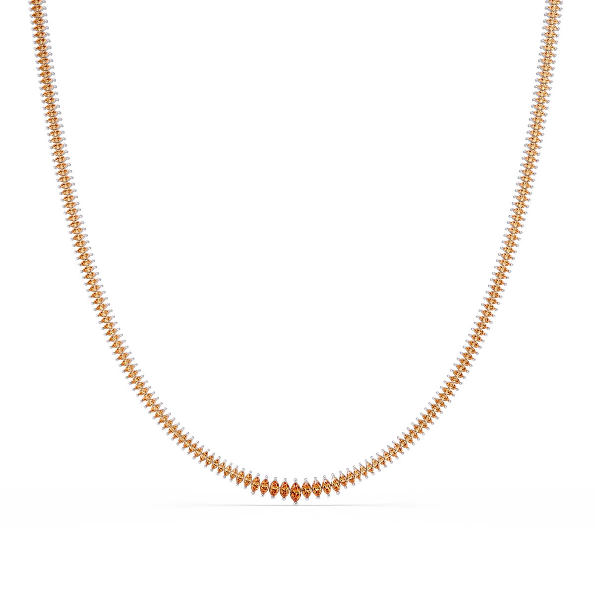 5.3 CTW Graduated Marquise-Cut Colorstone Tennis Necklace – CAD image 6243