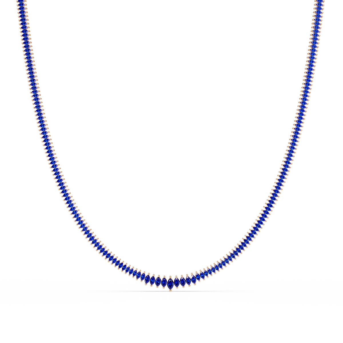 5.3 CTW Graduated Marquise-Cut Colorstone Tennis Necklace – CAD image 6245