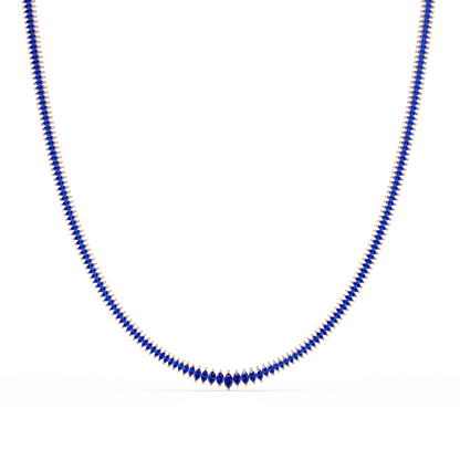 5.3 CTW Graduated Marquise-Cut Colorstone Tennis Necklace – CAD image 6245