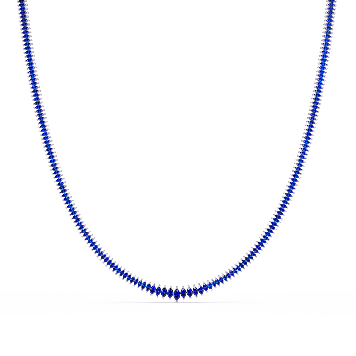 5.3 CTW Graduated Marquise-Cut Colorstone Tennis Necklace – CAD image 6246