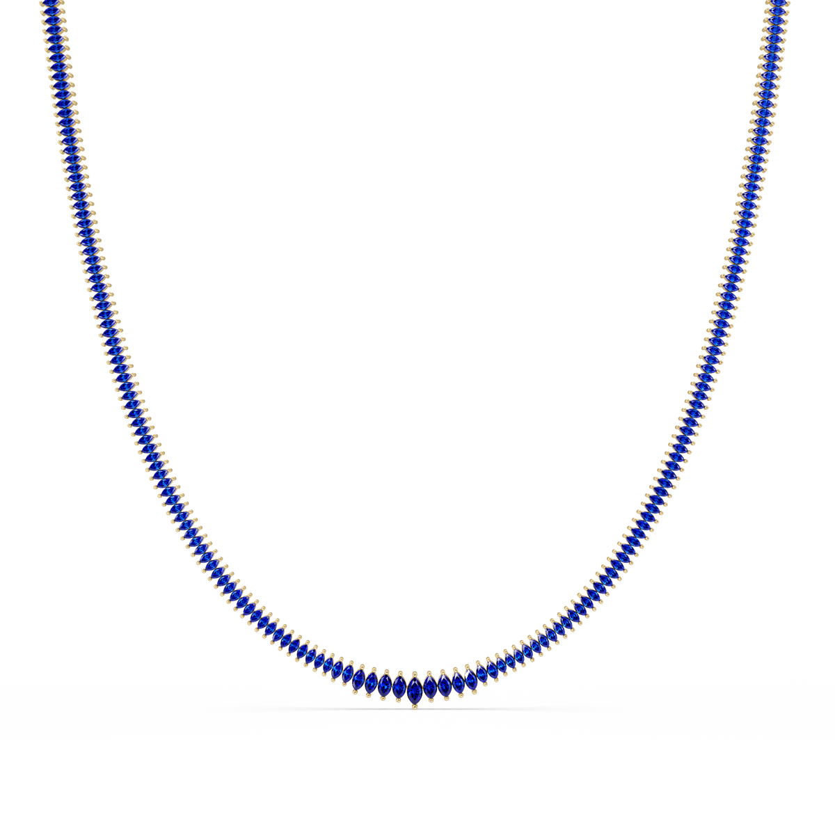 5.3 CTW Graduated Marquise-Cut Colorstone Tennis Necklace – CAD image 6247