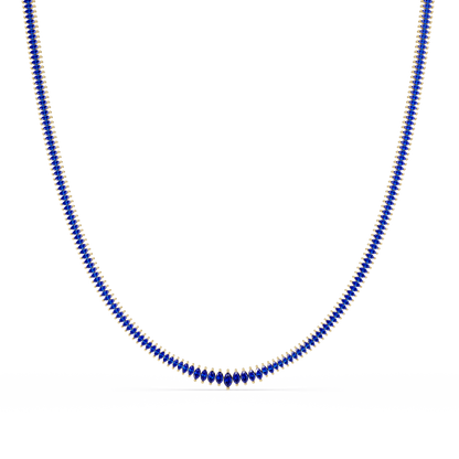 5.3 CTW Graduated Marquise-Cut Colorstone Tennis Necklace – CAD image 6247