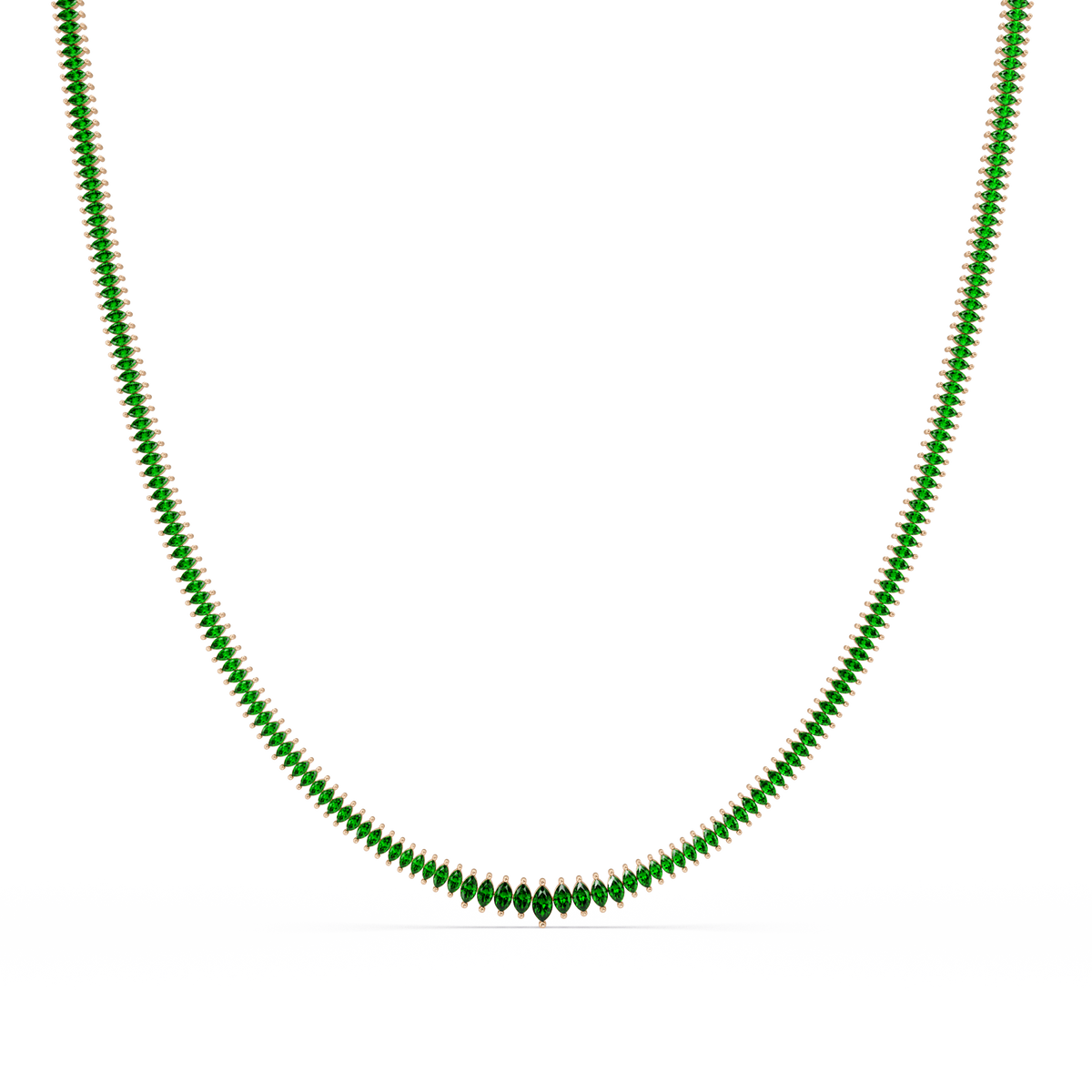 5.3 CTW Graduated Marquise-Cut Colorstone Tennis Necklace – CAD image 6248