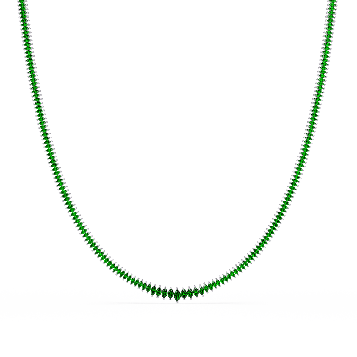 5.3 CTW Graduated Marquise-Cut Colorstone Tennis Necklace – CAD image 6249