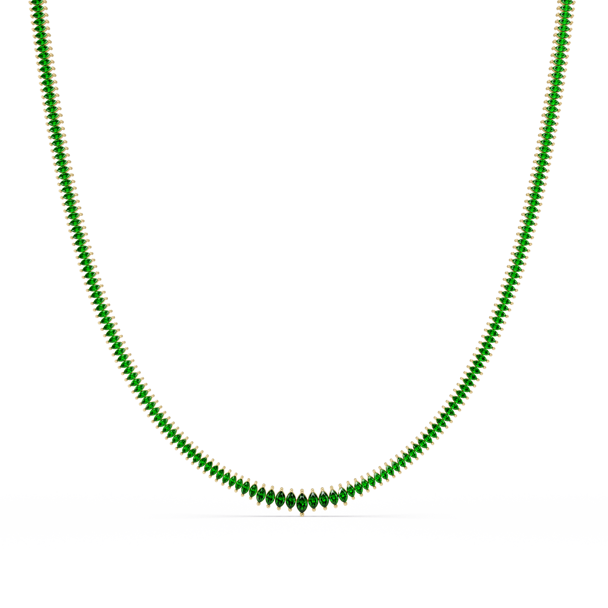 5.3 CTW Graduated Marquise-Cut Colorstone Tennis Necklace – CAD image 6250