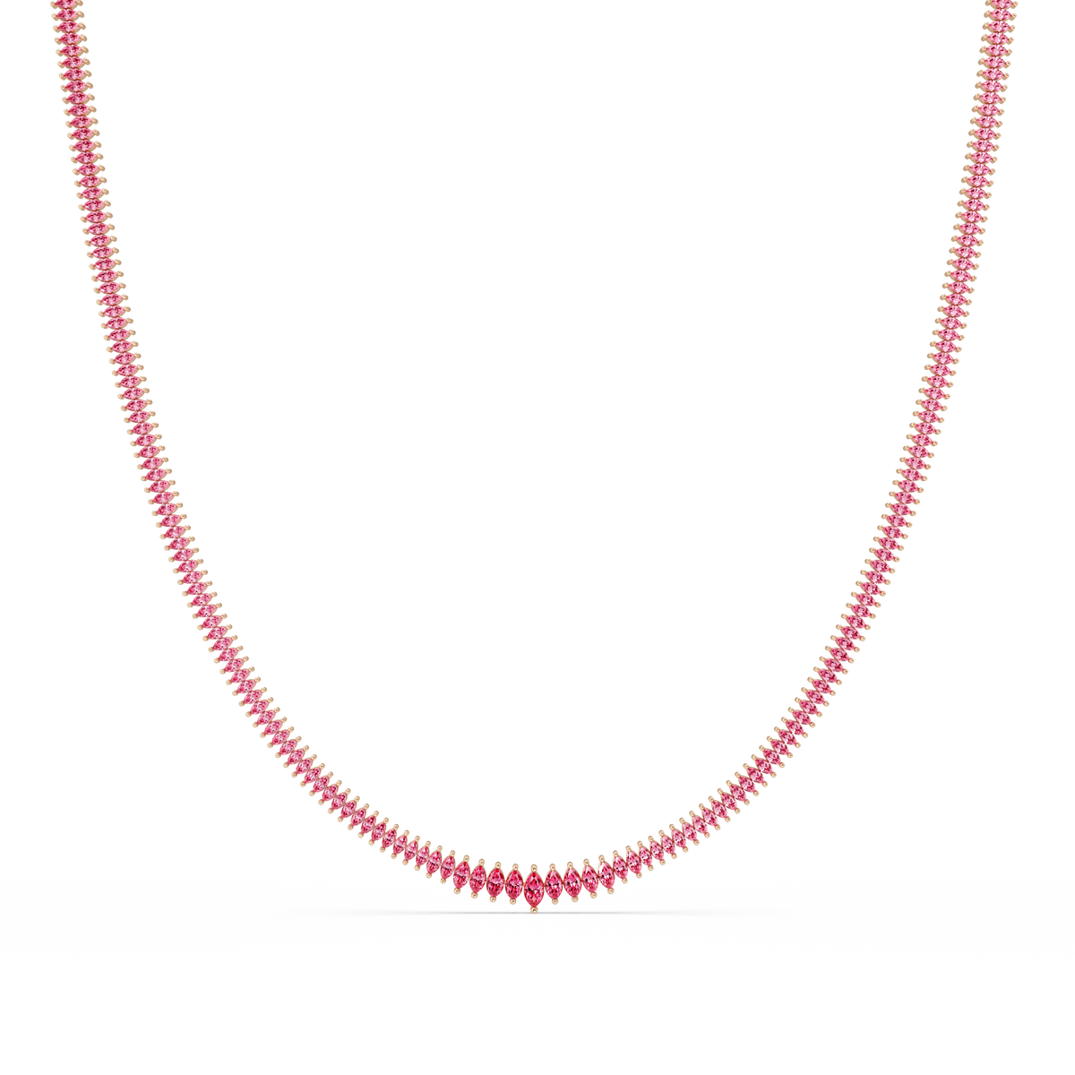 5.3 CTW Graduated Marquise-Cut Colorstone Tennis Necklace – CAD image 6251