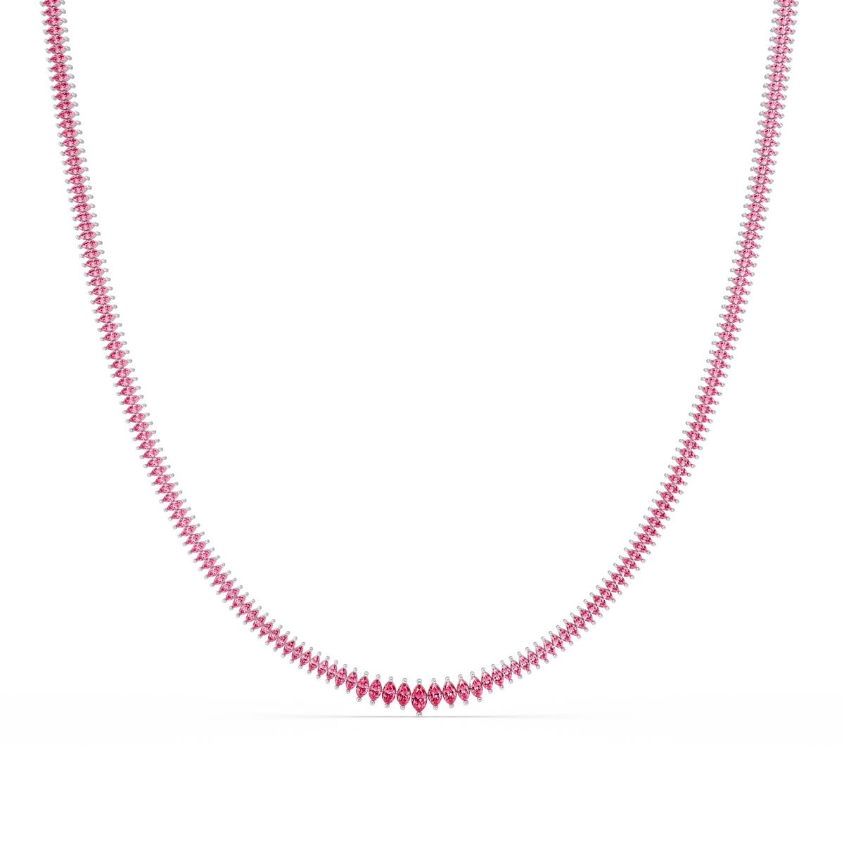 5.3 CTW Graduated Marquise-Cut Colorstone Tennis Necklace – CAD image 6252