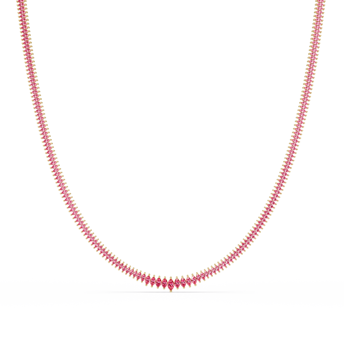 5.3 CTW Graduated Marquise-Cut Colorstone Tennis Necklace – CAD image 6253