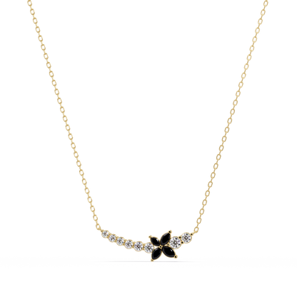 1.7 CTW Round & Marquise Floral Cluster Colorstone Necklace – CAD image 7862