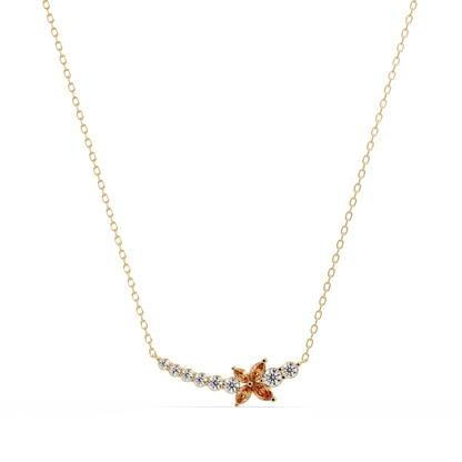 1.7 CTW Round & Marquise Floral Cluster Colorstone Necklace – CAD image 7866