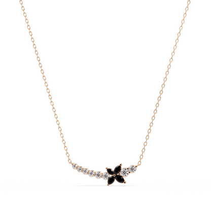 1.7 CTW Round & Marquise Floral Cluster Colorstone Necklace – CAD image 7884