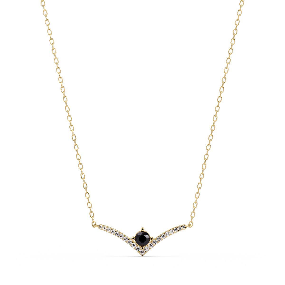 0.9 CTW Round Colorstone Chevron Pave Necklace - CAD image 8016