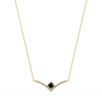 0.9 CTW Round Colorstone Chevron Pave Necklace - CAD image 8016