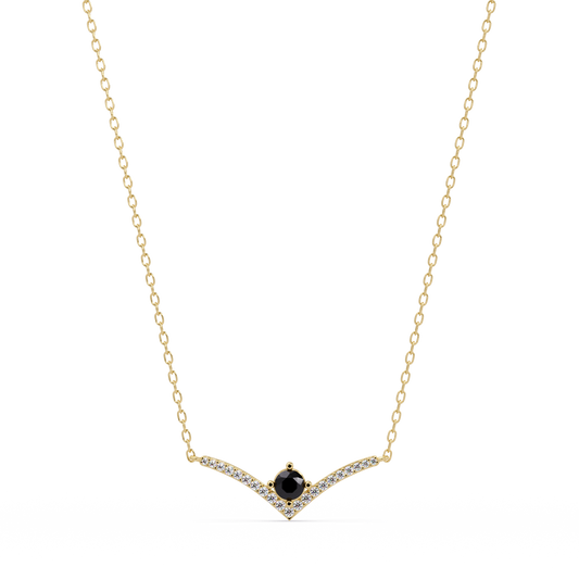 0.9 CTW Round Colorstone Chevron Pave Necklace - CAD image 8016