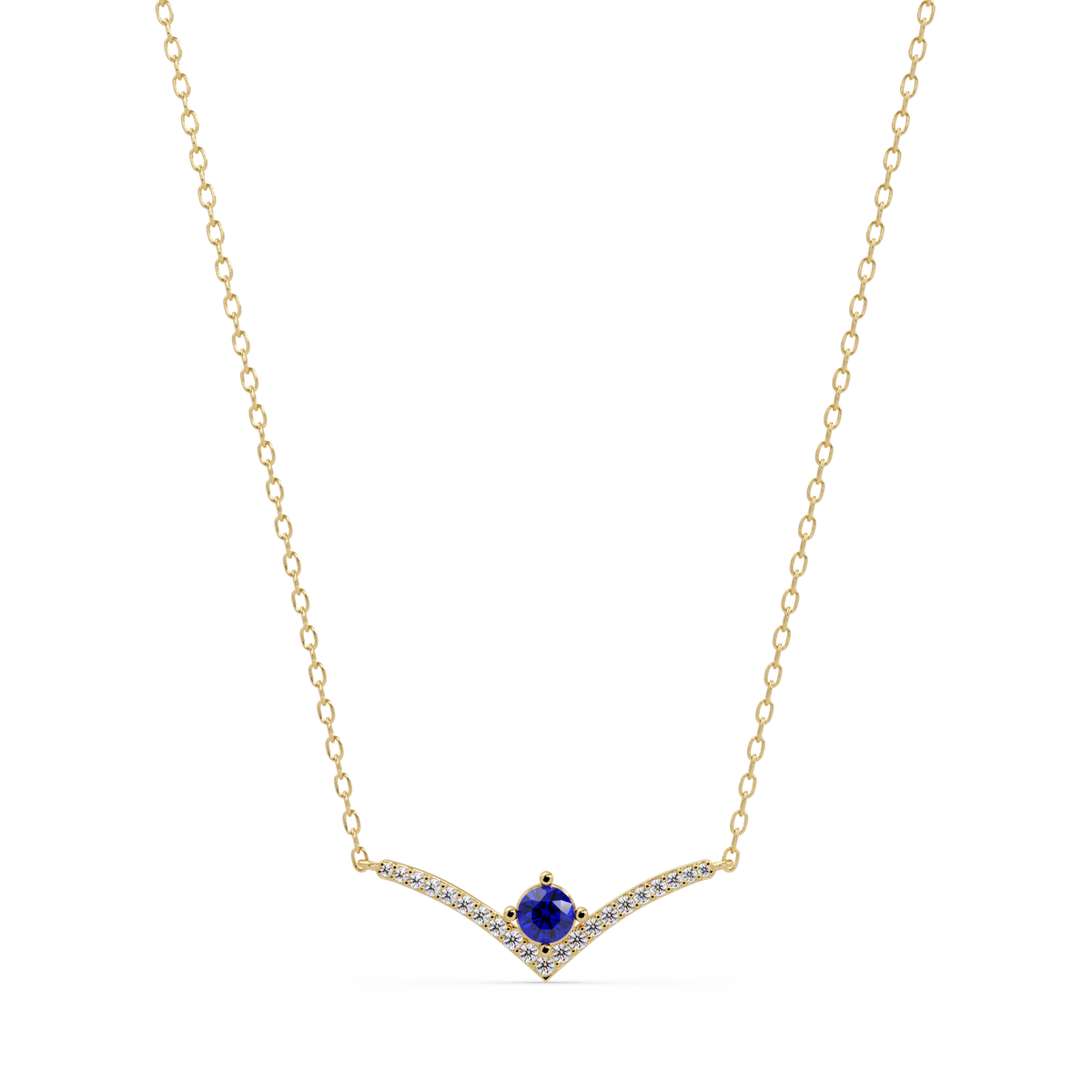 0.9 CTW Round Colorstone Chevron Pave Necklace - CAD image 8018