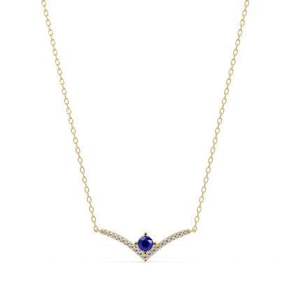 0.9 CTW Round Colorstone Chevron Pave Necklace - CAD image 8018