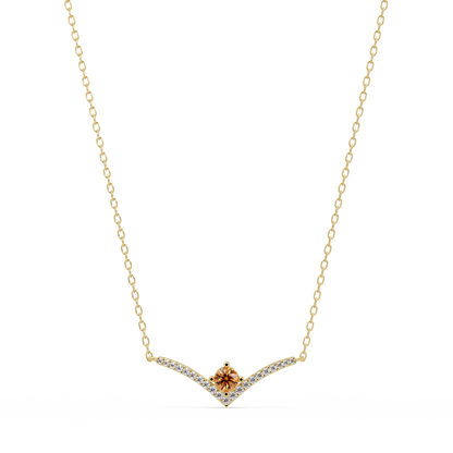 0.9 CTW Round Colorstone Chevron Pave Necklace - CAD image 8020