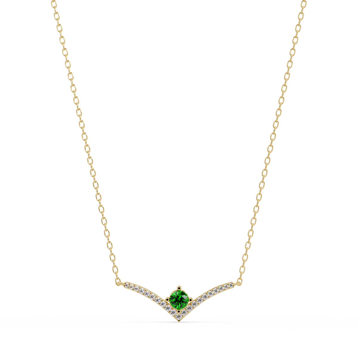 0.9 CTW Round Colorstone Chevron Pave Necklace - CAD image 8021