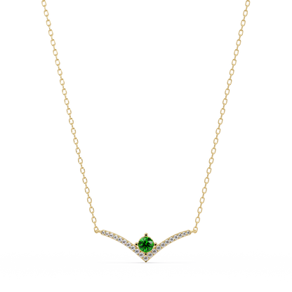 0.9 CTW Round Colorstone Chevron Pave Necklace - CAD image 8021