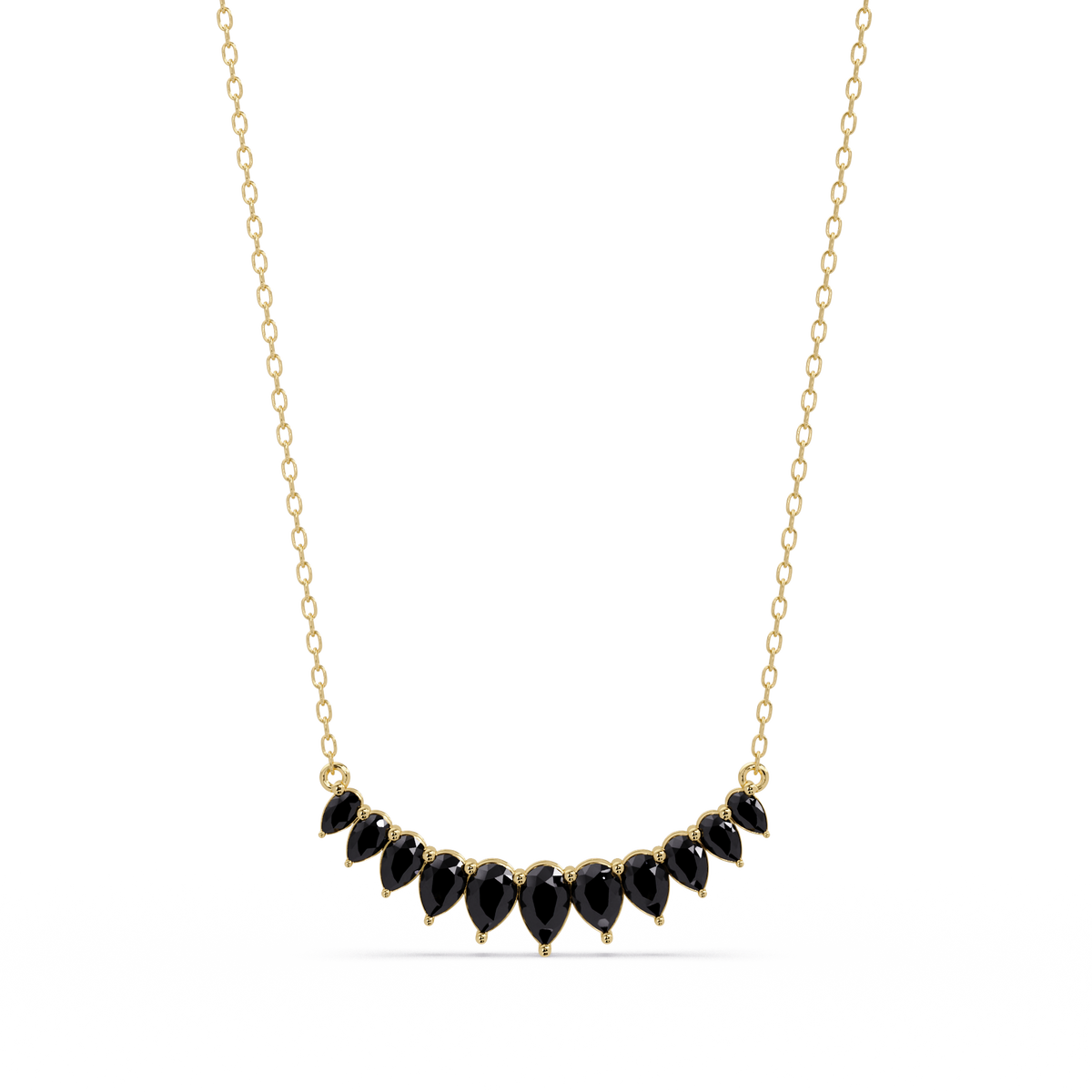 4.4 CTW Graduated Pear-Cut Colorstone Fringe Necklace - CAD image 8087