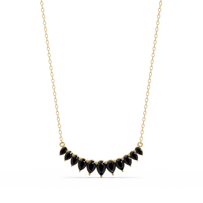 4.4 CTW Graduated Pear-Cut Colorstone Fringe Necklace - CAD image 8087