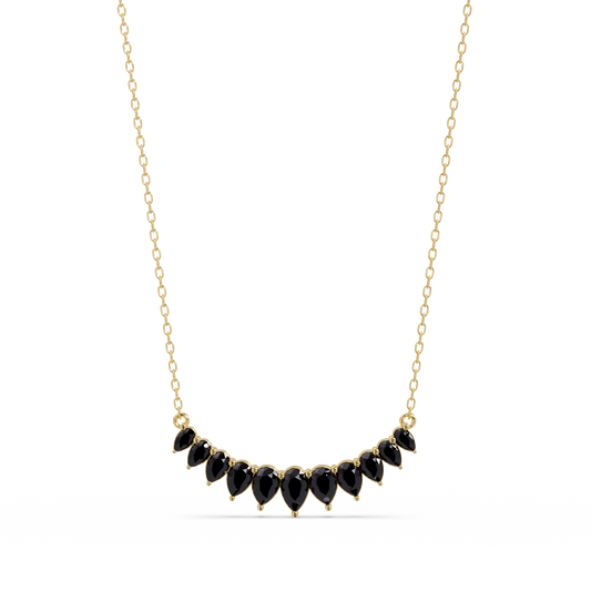 4.4 CTW Graduated Pear-Cut Colorstone Fringe Necklace - CAD image 8087