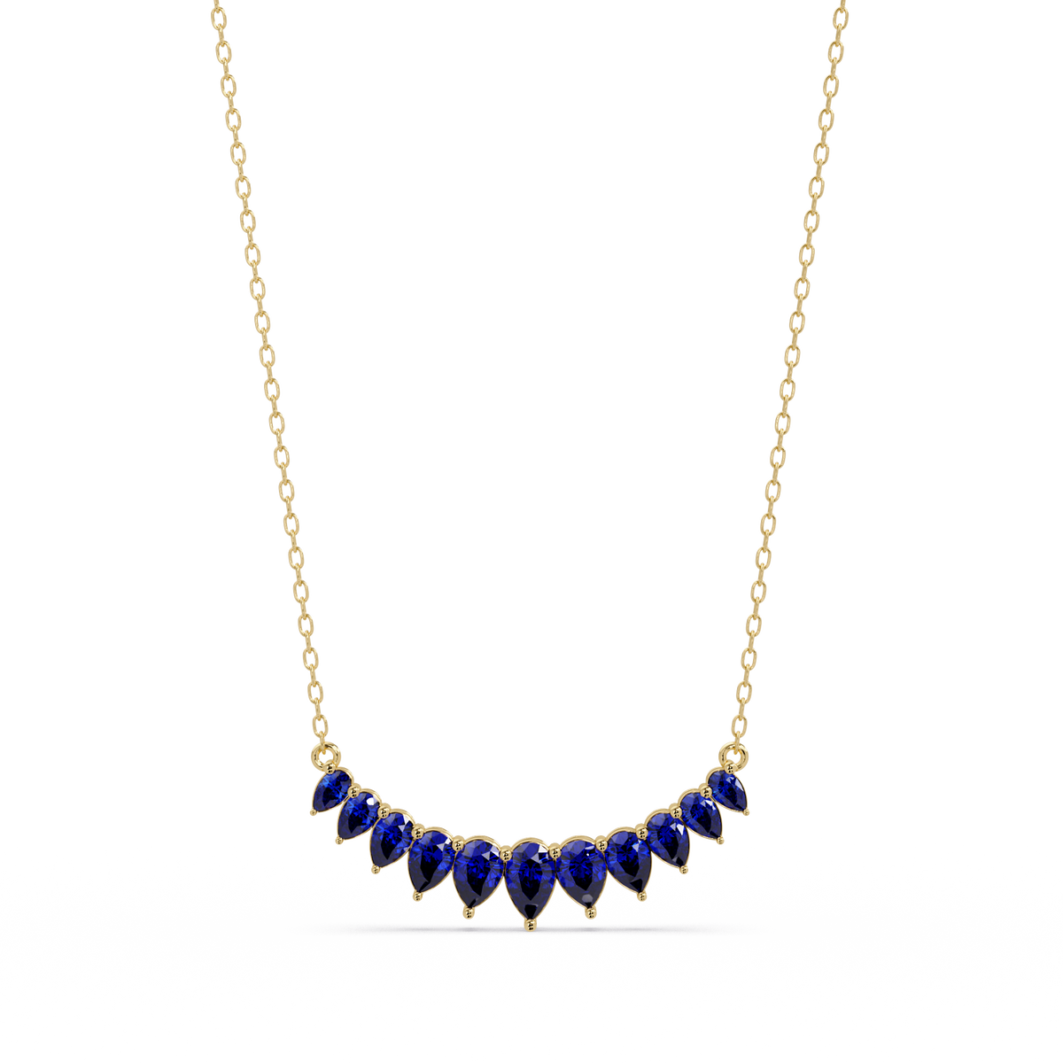 4.4 CTW Graduated Pear-Cut Colorstone Fringe Necklace - CAD image 8089