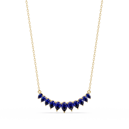4.4 CTW Graduated Pear-Cut Colorstone Fringe Necklace - CAD image 8089