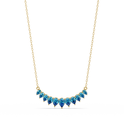 4.4 CTW Graduated Pear-Cut Colorstone Fringe Necklace - CAD image 8090