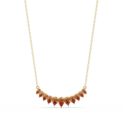 4.4 CTW Graduated Pear-Cut Colorstone Fringe Necklace - CAD image 8091