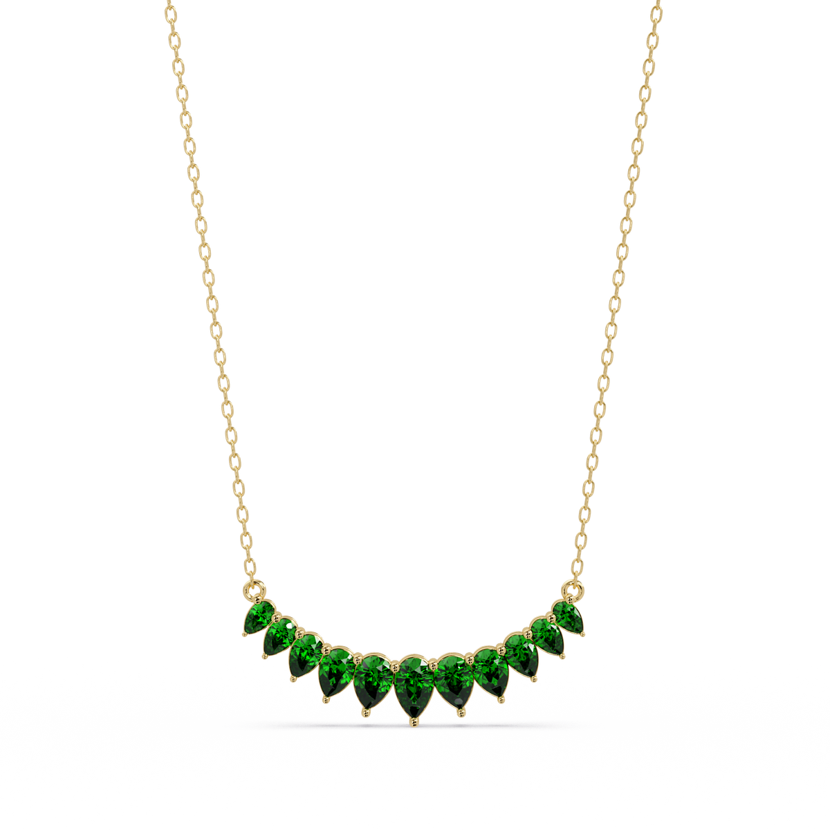 4.4 CTW Graduated Pear-Cut Colorstone Fringe Necklace - CAD image 8092