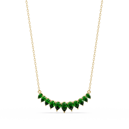 4.4 CTW Graduated Pear-Cut Colorstone Fringe Necklace - CAD image 8092